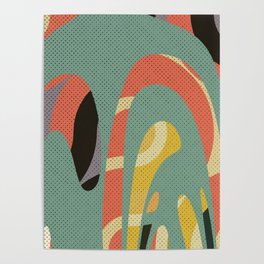 Abstract 70s Retro Background Poster