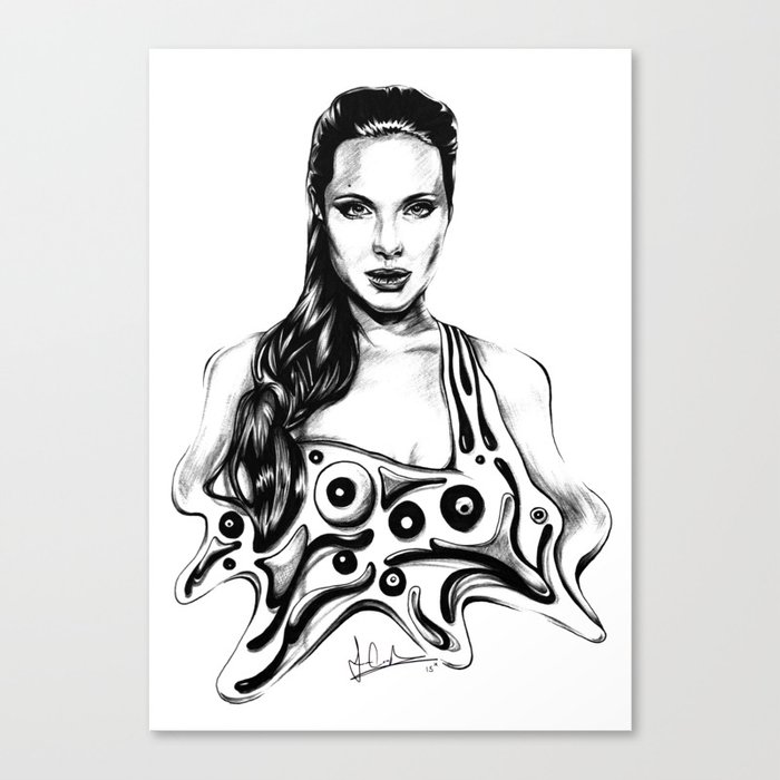Angelina Jolie Semi Abstract Canvas Print