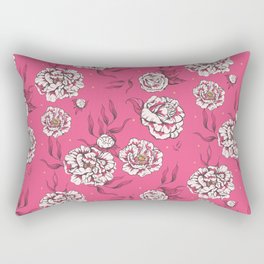 Pink Vintage Flower Power Floral Pattern 60s 70s Rectangular Pillow