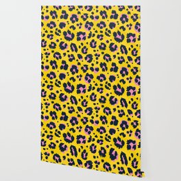 Yellow leopard with pink spots Wallpaper