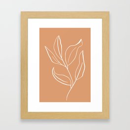 Minimalist Plant - Peach Framed Art Print