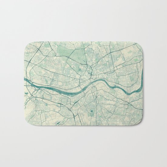 Newcastle upon Tyne Blue Vintage Bath Mat
