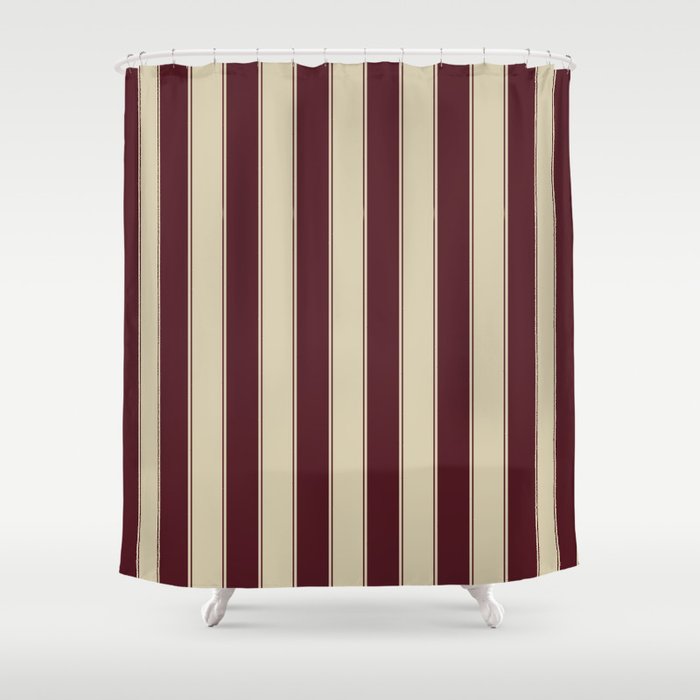 Burgundy Stripes Shower Curtain