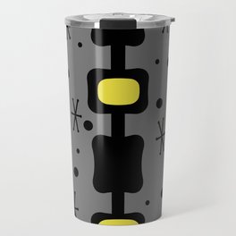 Retro Mid Mod Columns Boxes Yellow Travel Mug