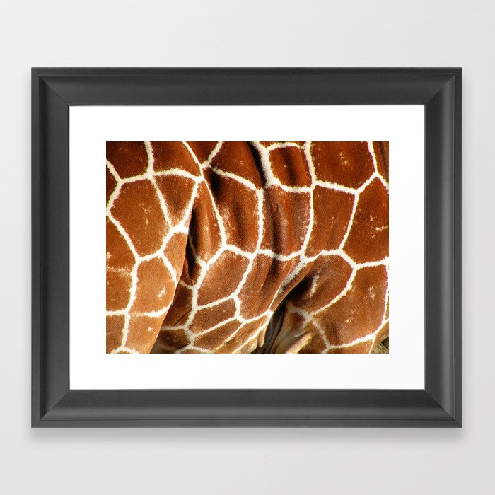 Giraffe Skin Close-up Framed Art Print