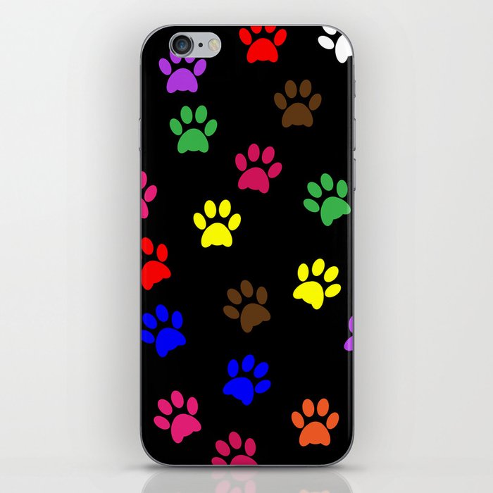 Colorful Paw Prints iPhone Skin