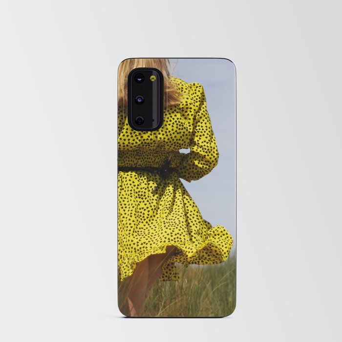 Lady in yellow dress in dunes | fashion photography Android Card Case