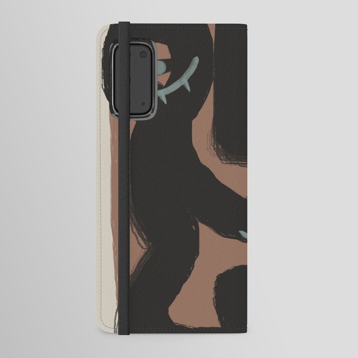 Line art black portrait 2 Android Wallet Case