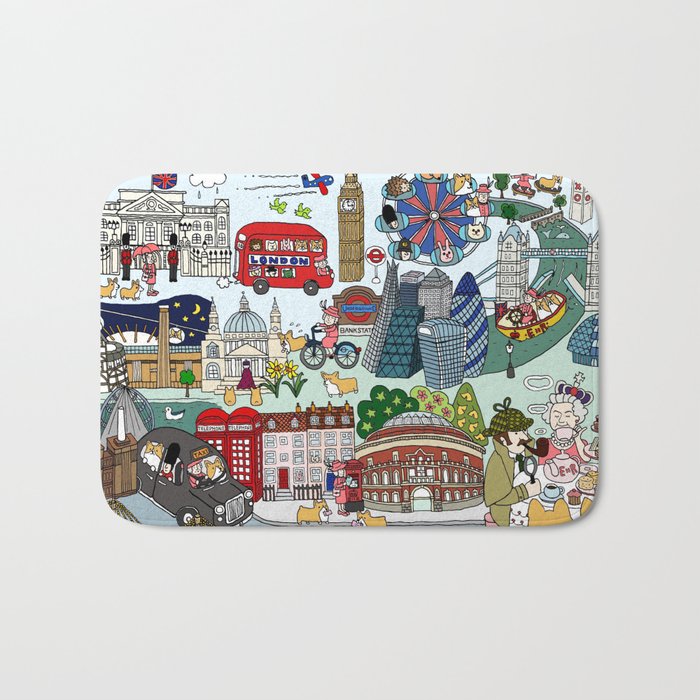 The Queen's London Day Out Bath Mat