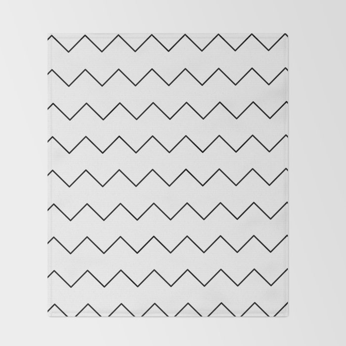 Black White Geometrical Minimalist Chevron Throw Blanket By Pink Water Society6