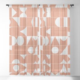 My Favorite Geometric Patterns No.14 - Coral Sheer Curtain
