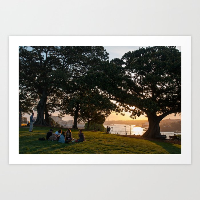 Sunset on Sydney Harbour, Observatory Hill Park, Sydney Art Print