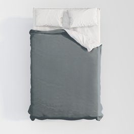 Mid-tone Artic Blue Gray Solid Color PPG Night Rendezvous PPG1037-5 - All One Single Shade Colour Duvet Cover