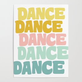 Dance in Candy Pastel Lettering Poster