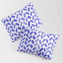 Cute watercolor knitting pattern - blue Pillow Sham