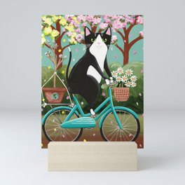 Earth Day Bicycle Cat Mini Art Print