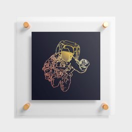 Astronaut in Deep Space Walk with Sun Reflection Floating Acrylic Print