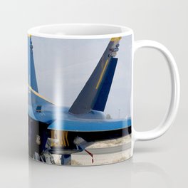 Navy's Spectacular Blue Angels' Airplane At Rest on Tarmac Coffee Mug