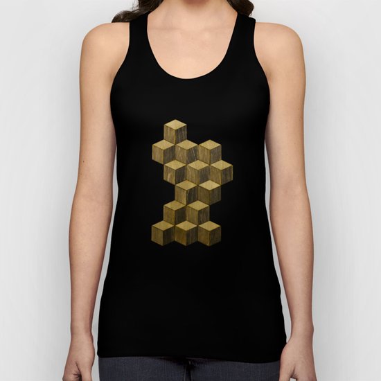 Optical wood cubes Unisex Tank Top