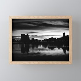 Lake Meritt (greyscale) Framed Mini Art Print