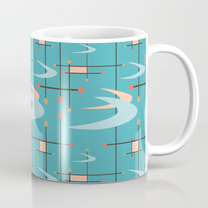 Mid Century Modern in Turquoise Coffee Mug