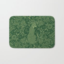 Spring Cheetah Pattern - Forest Green Bath Mat