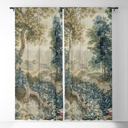 Antique 18th Century Flemish Verdure Tapestry Blackout Curtain