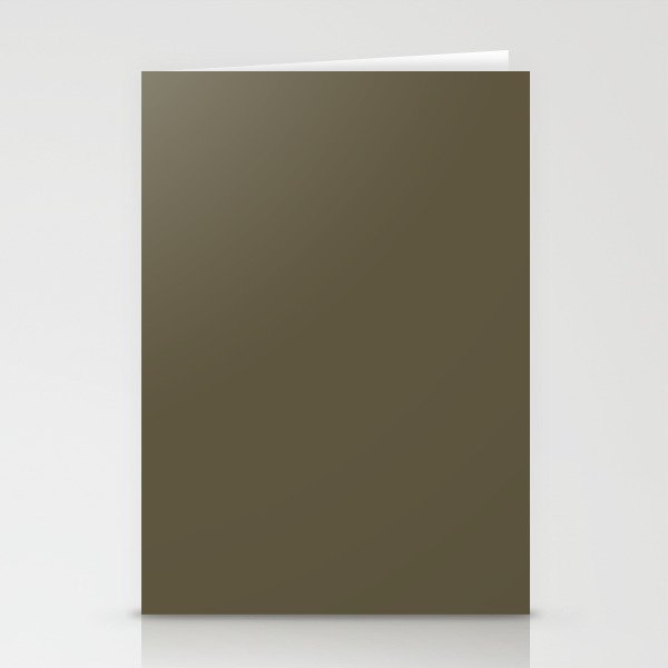 Neutral Dark Mossy Grayish Brown Solid Color PPG Grapevine PPG1027-7 - All One Single Shade Hue Stationery Cards
