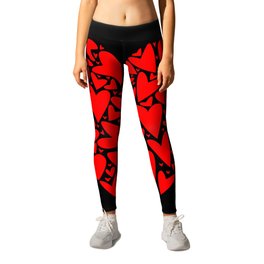 Love Hearts Leggings | Abstract, Love, Graphicdesign, Blood, Hearted, Card, Stvalentinesday, Red, Redheart, Tag 