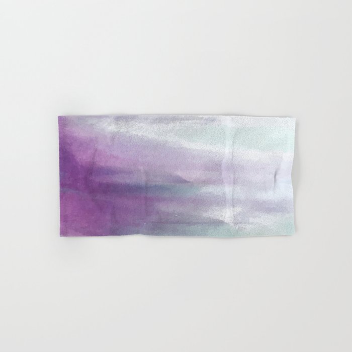 purple and green towels