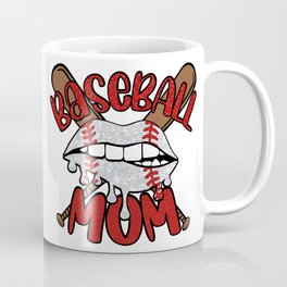Baseball Mom Dripping Lips Coffee Mug