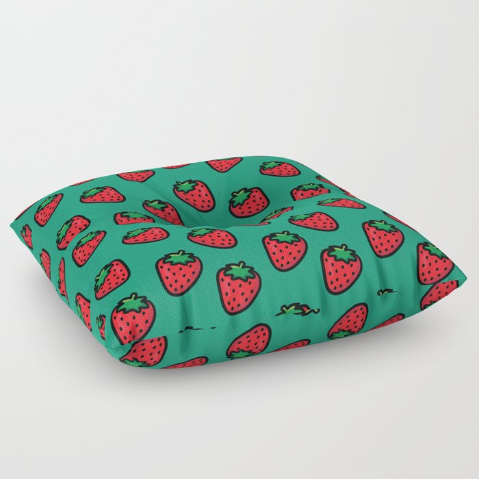 Strawberries Floor Pillow