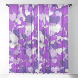 Hearts Confetti 3 Sheer Curtain