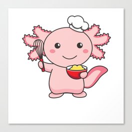 Sweet Baker Axolotl Funny Animals That Bake Canvas Print