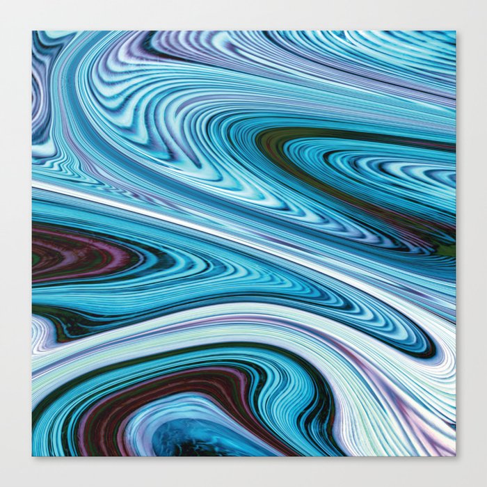 Flowing Blue Layers Canvas Print