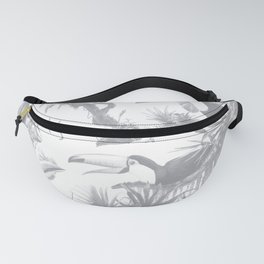 Toucans and Bromeliads - Sharkskin Grey Fanny Pack