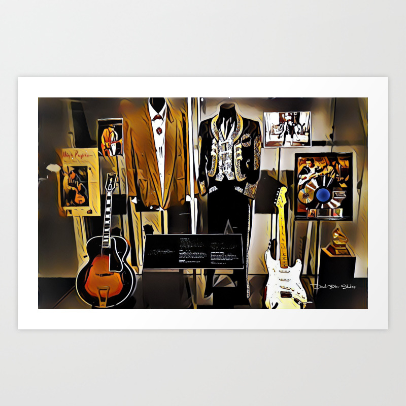 Stevie Ray Vaughan Exhibit Family Style Painting Art Print By