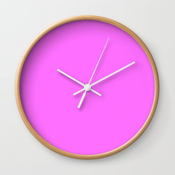 Shocking Pink Crayola Solid Color Wall Clock By Makeitcolorful Shocking Pink Crayola Solid Color Wall Clock