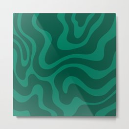 Warped Swirl Marble Pattern (emerald green) Metal Print