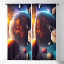 Solar System Outer Space 2 Blackout Curtain