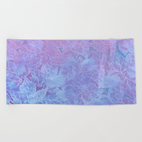 Frozen Leaves 3 Beach Towel
