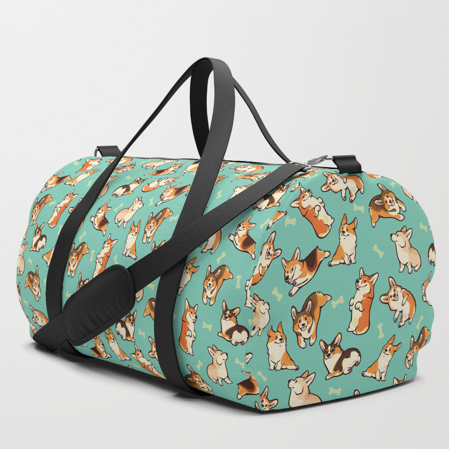 green duffle bag