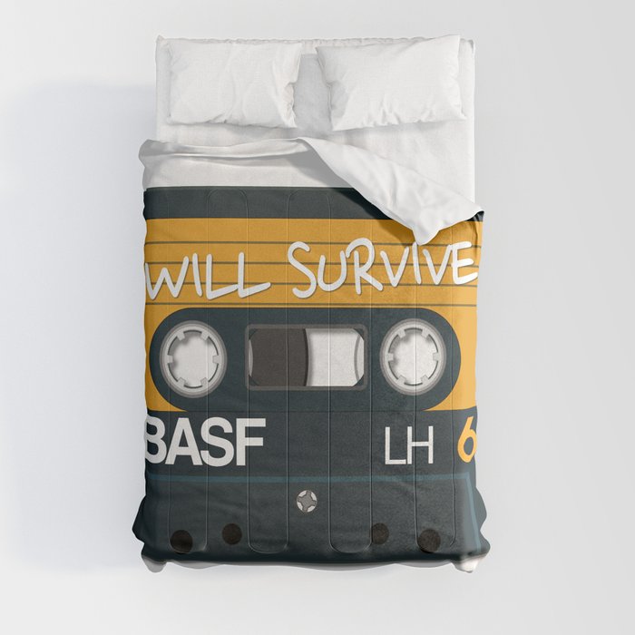 Vintage Audio Tape - BASF - I Will Survive! Comforter