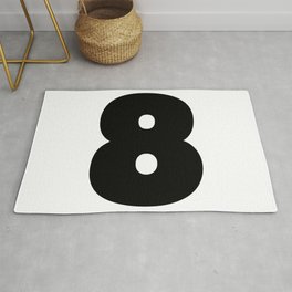 8 (Black & White Number) Area & Throw Rug