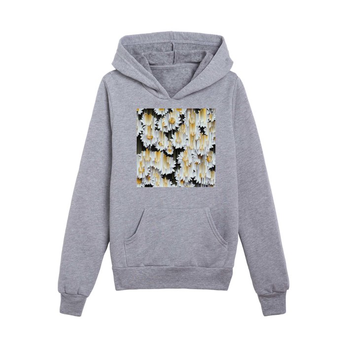 Glitched Daisies Kids Pullover Hoodie