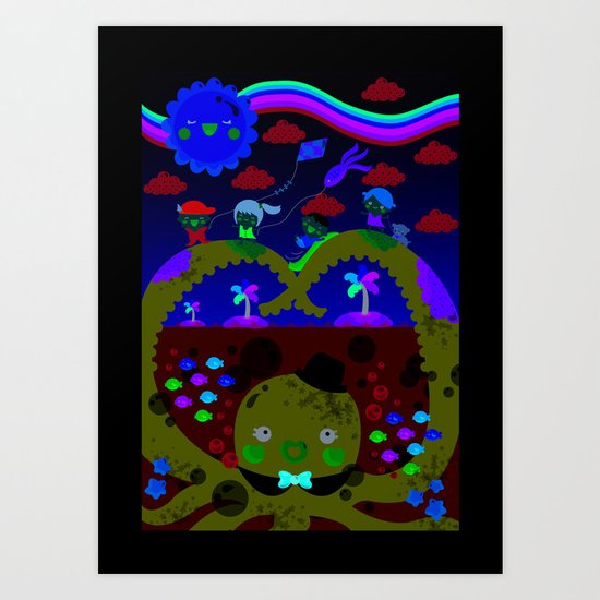mr. octopus' bridge Art Print