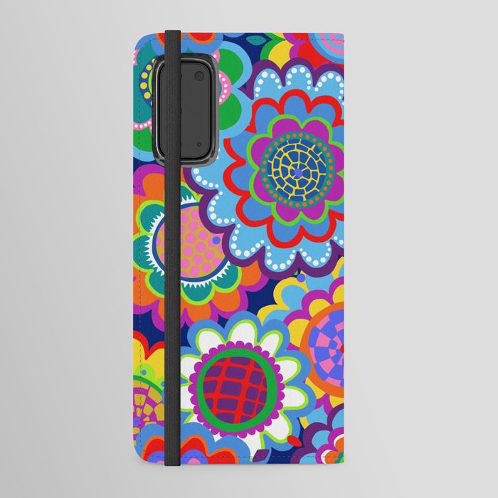 Jewel Tone 70s Floral Android Wallet Case