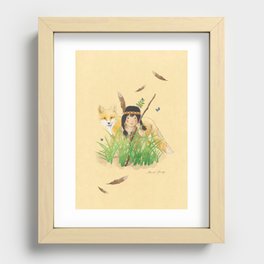 Cat and Fox Stalking Recessed Framed Print