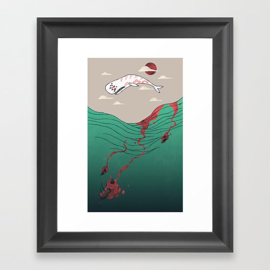 White Whale Framed Art Print