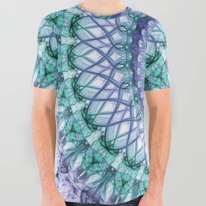 Pretty mandala in light blue and green tones All Over Graphic Tee